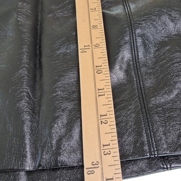 Forever 21Black Faux Leather Mini Skirt Sz Med Lined NWT Whimsygoth Edgy Rocker - Picture 8 of 8
